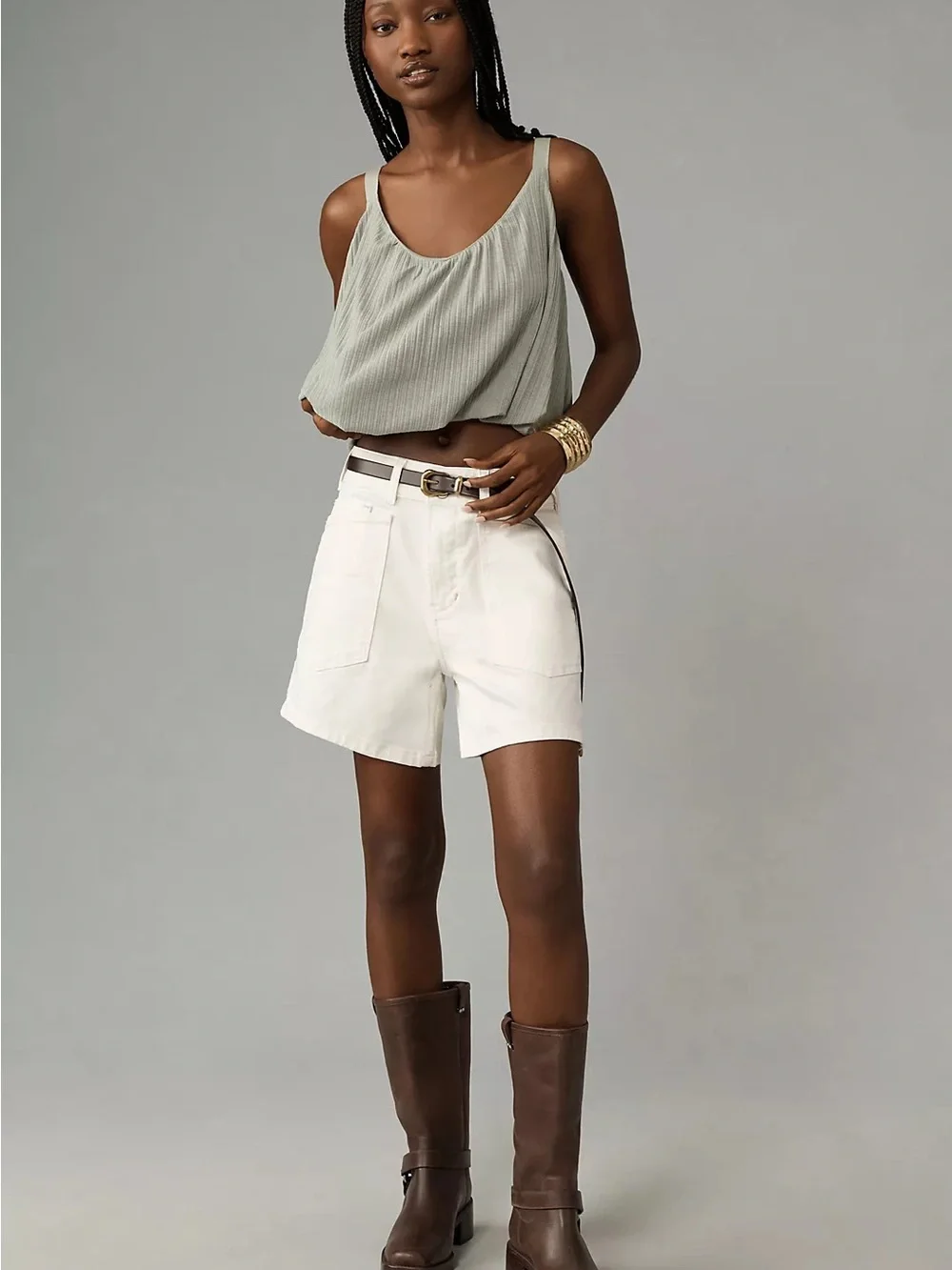 Anthropologie Sheer Ribbed Buckle Bubble Tank NWT size large - Picture 4 of 11